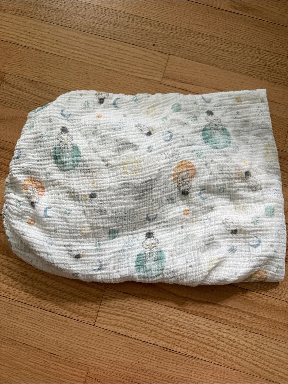 Aden + Anais Muslin cotton Fitted baby Crib sheet - space adventure Print